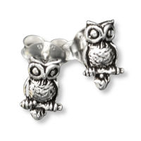 925 Sterling Silberohrstecker -  Eule