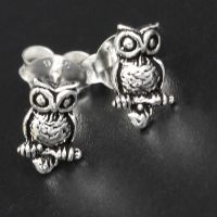 925 Sterling Silberohrstecker -  Eule