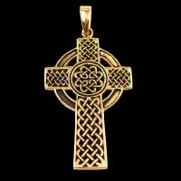Bronzeanhänger - Keltenkreuz mit Keltischem Knoten