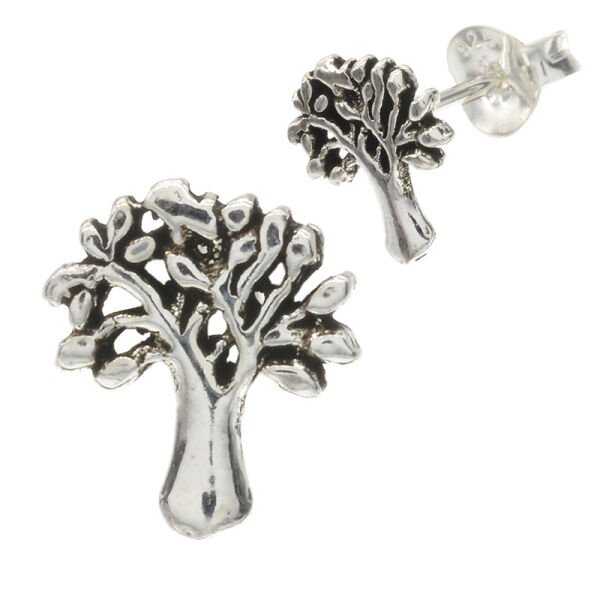 Silver Stud Earring - Tree