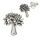 Silver Stud Earring - Tree