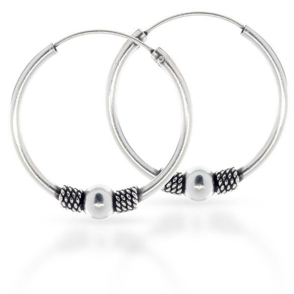 925 Sterling Silber Bali Creolen "Vamor"