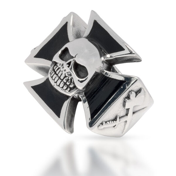925 Sterling silver ring - Iron cross with skull 64 (20,4 Ø) 10,7 US
