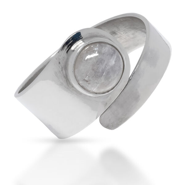 925 Sterling Silberring -  Mondstein 10mm 54 (17,2 Ø) 6,8 US
