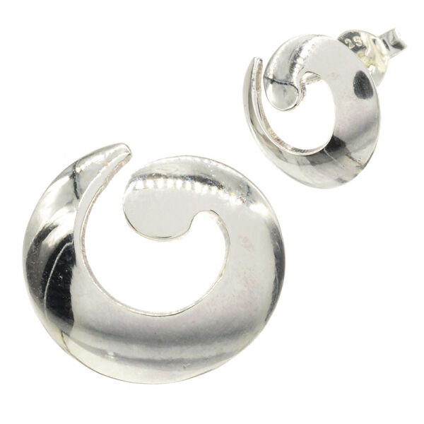 Silver Stud Earring - Spiral