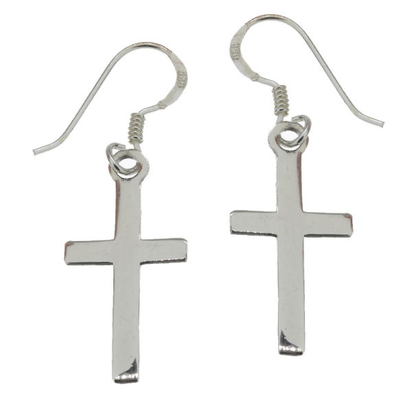 925 Sterling Silver Earrings - Cross