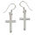 925 Sterling Silver Earrings - Cross