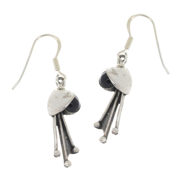 Silberohrschmuck mit Opal - Black Eye