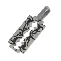 Stainless Steel Pendant – Razor Blade Motif with...