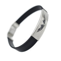 Vinyl-Edelstahlarmband - Tribal Wings