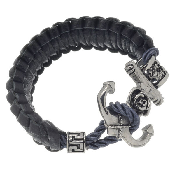 Lederarmband Anker mit Edelstahlverschluss