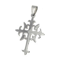 Stainless Steel Pendant – Open Cross with Curved...