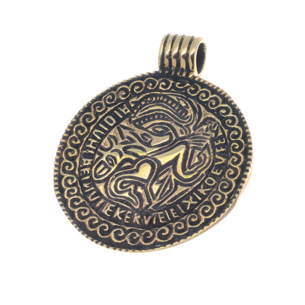 Bronzeanhänger- Amulett mit Odin auf Sleipnir