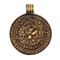 Bronzeanhänger- Amulett mit Odin auf Sleipnir