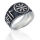 925 Sterling Silberring - Vegvisir mit Runenverzierung 58...