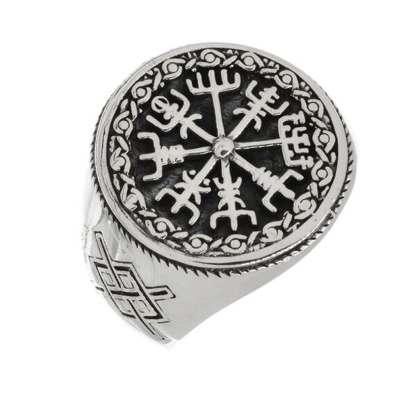 925 Sterling Silberring - Vegvisir 62 (19,7 Ø) 9,9 US