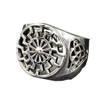 925 Sterling Silver Ring - Black Sun
