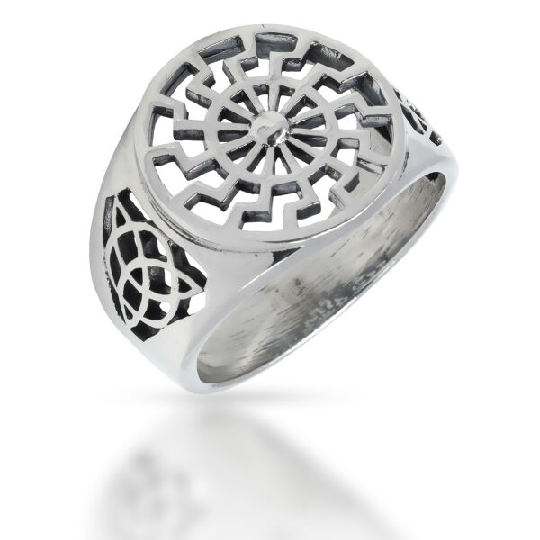 925 Sterling Silver Ring - Black Sun