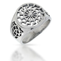 925 Sterling Silver Ring - Black Sun