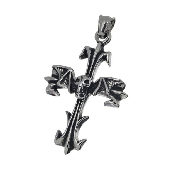 Gothic cross pendant with skull