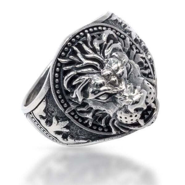 925 Sterling Silberring - Löwe 60 (19,1 Ø) 9,1 US
