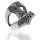 925 Sterling Silver Ring - Thors Hammer With Face