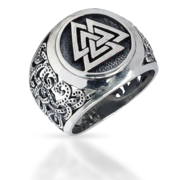 925 Sterling Silver Ring - Valknut  72 (22,8 Ø) 14 US