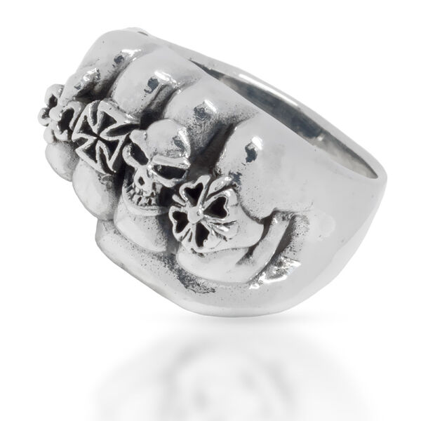 925 Sterling Silberring - Eiserne Faust 59 (18,8 Ø) 8,7 US