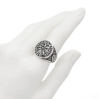 925 Sterling Silberring - Vegvisir "Walknoten" 67 (21,3 Ø) 11,8 US