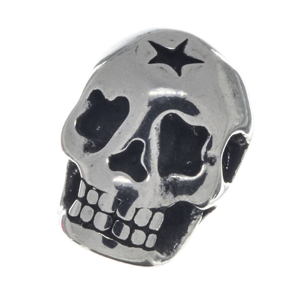 Edelstahlanhänger - Totenkopf mit Stern