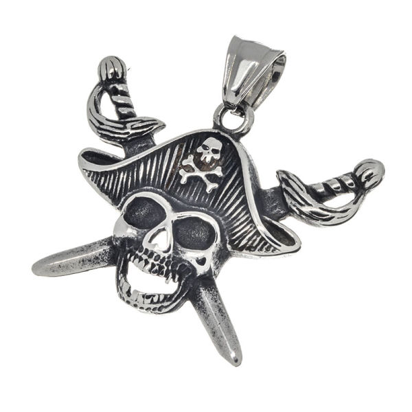 Edelstahlanhänger - Totenkopf Pirat