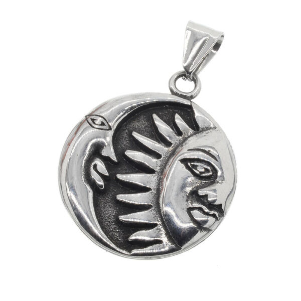 Stainless steel pendant - Sun & Moon