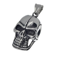 Stainless steel pendant - skull - polished