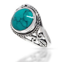 925 Sterling Silver Ring - Lily Real Stone “Josephine”  Perl-54 (17,2 Ø) 6,8 US