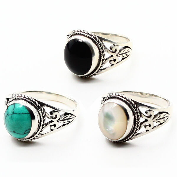 925 Sterling Silver Ring - Lily Real Stone “Josephine”  Perl-62 (19,7 Ø) 9,9 US