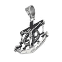 Edelstahlanhänger - Ankerkreuz mit Jesus