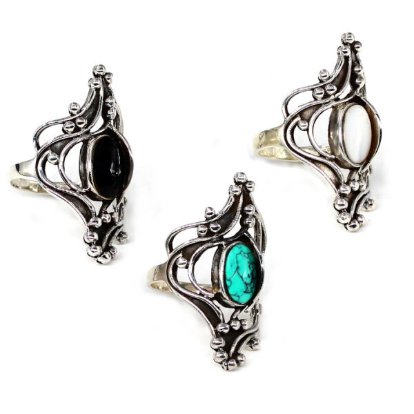 925 Sterling Silberring - "Luna" Onyx 56 (17,8 Ø) 7,6 US