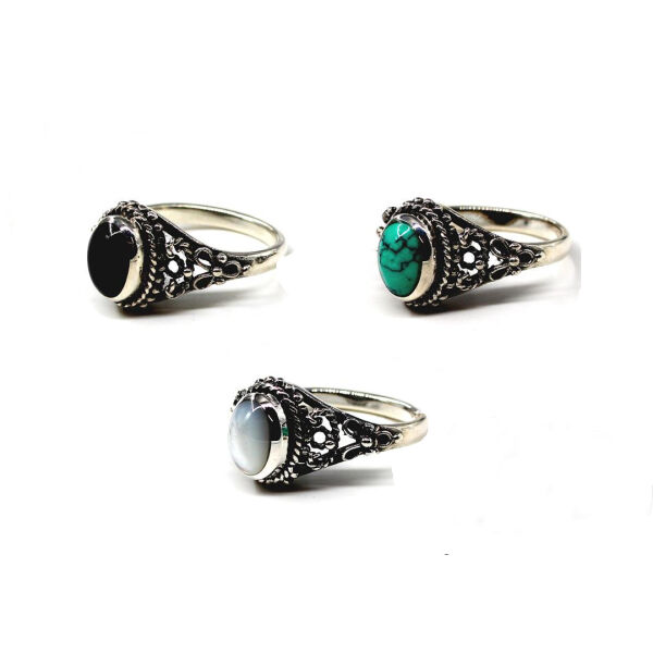 925 Sterling Silberring - "Breanna" Türkis 58 (18,4 Ø) 8,4 US
