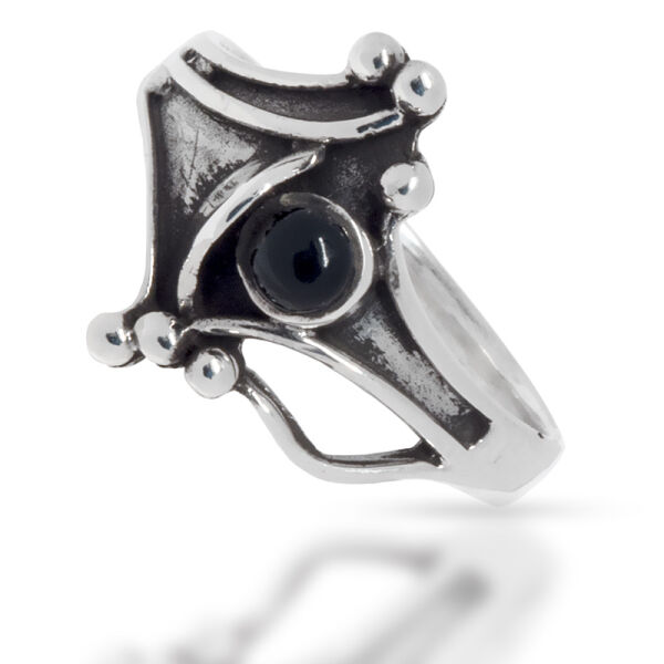 925 Sterling Silberring - "Juniper" Onyx 58 (18,4 Ø) 8,4 US