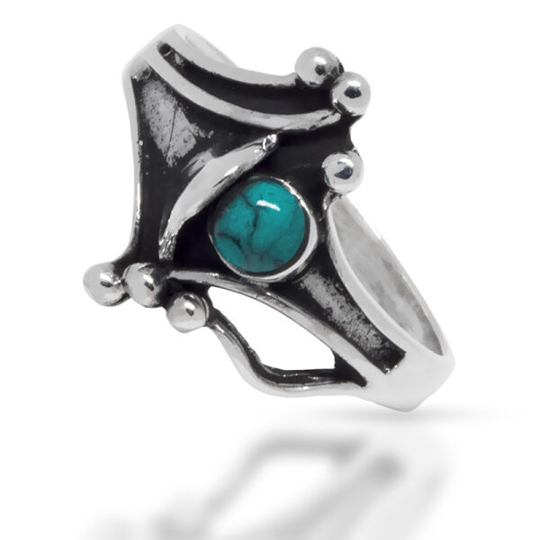 925 Sterling Silberring - "Juniper" Türkis 60 (19,1 Ø) 9,1 US