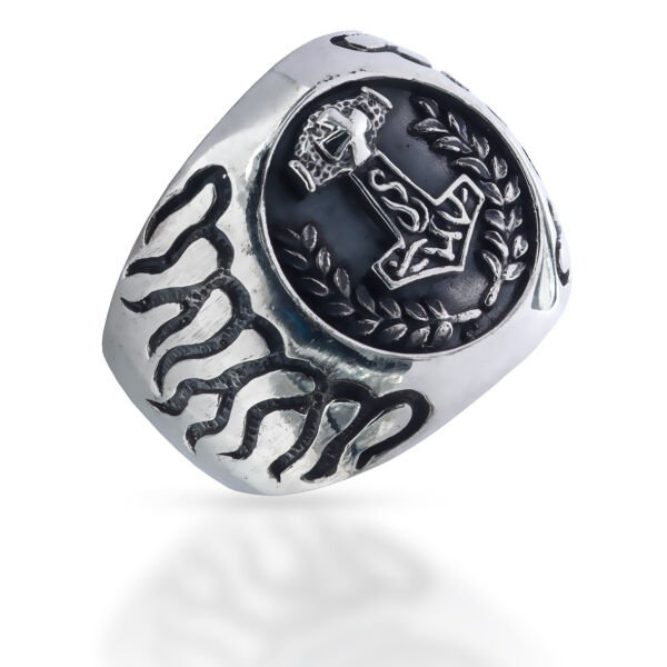 925 Sterling Silver Ring - Thors Hammer "Laurel"