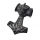 Stainless steel pendant - Thors hammer with skull -PVD - Black