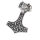 Edelstahlanhänger – Thors Hammer mit Tierkopf und Knotenrelief