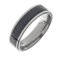 Edelstahlring Carbon Inlay 6 mm