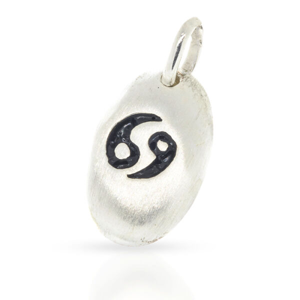 Ovaler Sternzeichen-Anhänger Krebs mit Symbol aus 925er Silber
