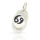 Ovaler Sternzeichen-Anhänger Krebs mit Symbol aus 925er Silber