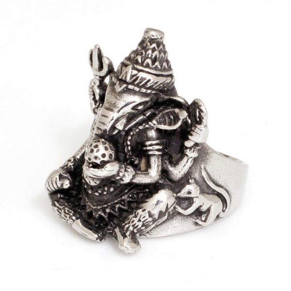 Edelstahlring Ganesha 07