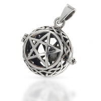 Lotte Opening Pentagram Sphere Pendant in 925 Sterling...