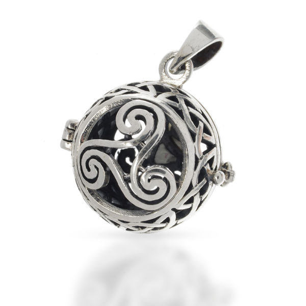 925 Sterling Silberanhänger - Triskele - Silberkugel "Paula"