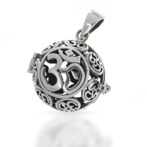 925 Sterling Silberanhänger - Silberkugel - Om "Wilma"